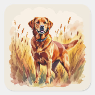 Adesivo Quadrado Cachorro Labrador Retriever Fox Red