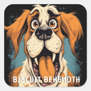 Adesivo Quadrado Cachorro Monstro Engraçado: Biscoito Behoth