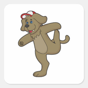 Adesivo Quadrado Cachorro na Malhação de Yoga