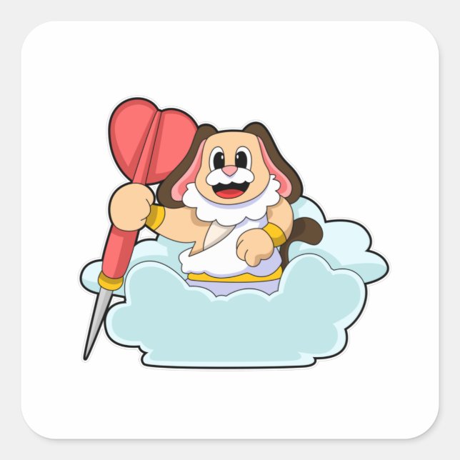 Adesivo Quadrado Cachorro nas Trevas com Arte (Frente)