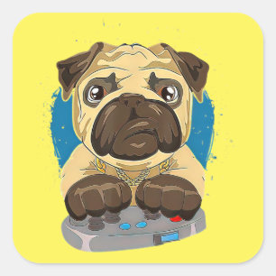 Adesivo Quadrado Cachorro Pai Cachorro Reproduzindo Videos games