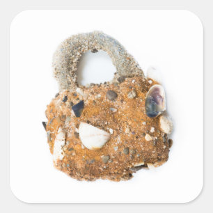 Adesivo Quadrado Cadeado com penas