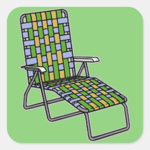 Adesivo Quadrado Cadeira de Jardim Chaise Lounge
