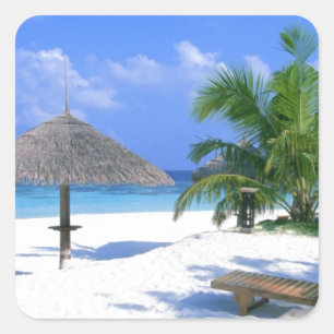 Adesivo Quadrado Cadeira de praia - felicidade do verão