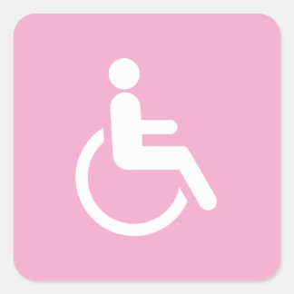 Adesivo Quadrado Cadeira de Rodas Rosa – Conscientização sobre Aces
