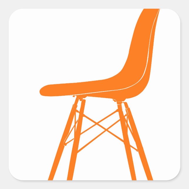 Adesivo Quadrado Cadeira lateral de plástico moldada do Eames (Frente)
