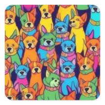 Cães bonitos e coloridos cães felizes