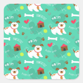 Adesivo Quadrado Cães Bons E Palavras