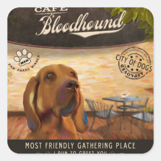 Adesivo Quadrado Café Bloodhound