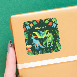 Adesivo Quadrado Café da Água Dinossauros Boys Birthday