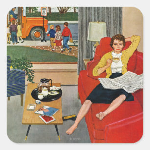 Adesivo Quadrado Café da Manhã