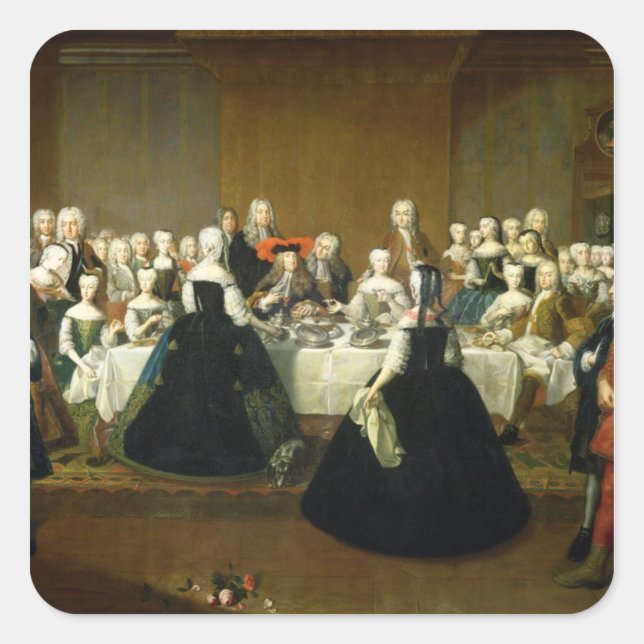 Adesivo Quadrado Café da manhã de casamento (Frente)