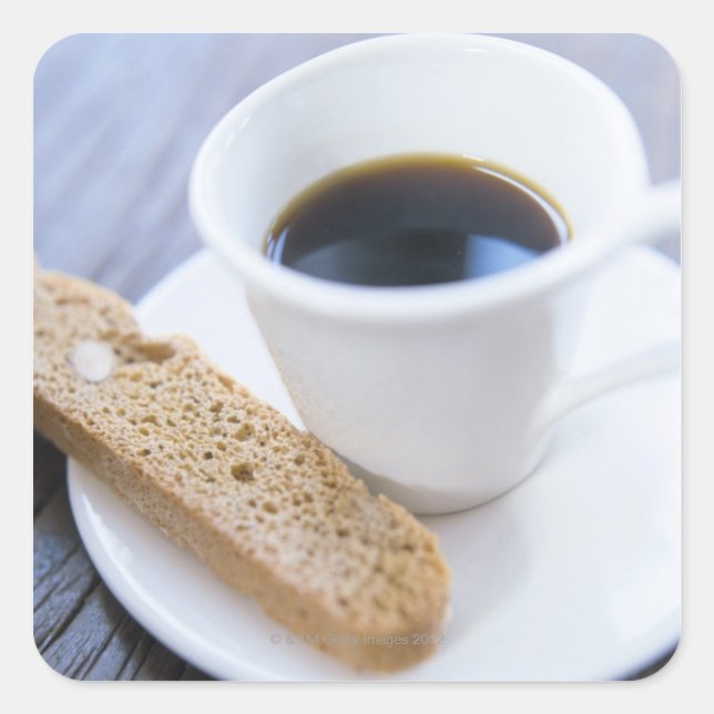 Adesivo Quadrado Café e Biscotti (Frente)