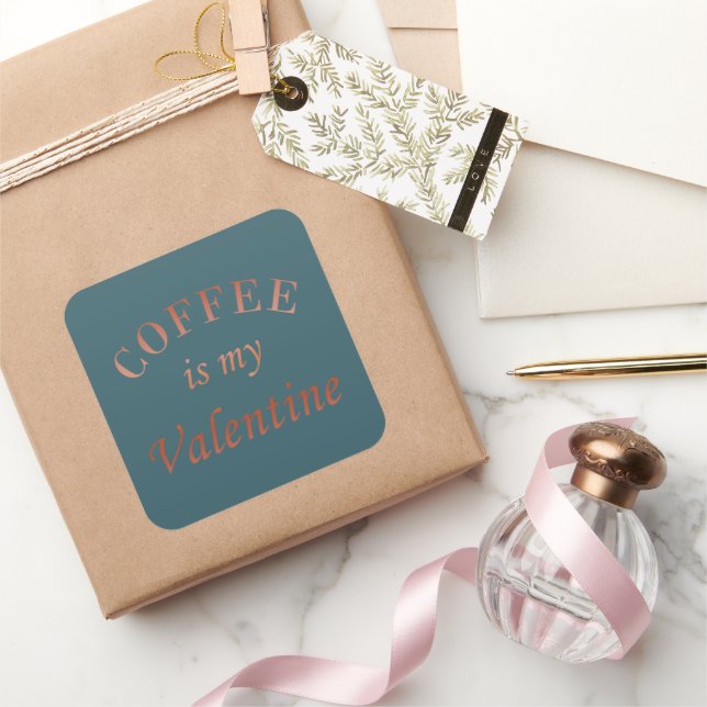 Adesivo Quadrado Café é meu namorados engraçado (Presentear)