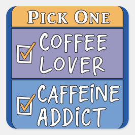 Adesivo Quadrado Café ou Cafeína