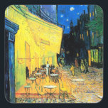 Adesivo Quadrado Café Terrace à Noite (1888) Vincent Van Gogh art<br><div class="desc">Estes encantadores e sofisticados adesivos de papel de arte em papelaria apresentam o Posto lírico Impressionista pintado "Café Terrace at Night" (1888) por Vincent Van Gogh. As pinturas de Van Gogh ouvem com graça e beleza eterno devido a suas pinceladas expressivas e espontâneas. Em 1888, o famoso artista holandês do...</div>