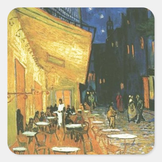 Adesivo Quadrado Cafe Terrace - Vincent van Gogh (Frente)