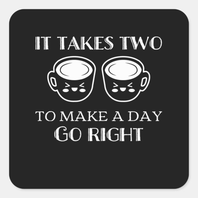 Adesivo Quadrado Cafeína Coffee Cired Surgindo De Manhã (Frente)