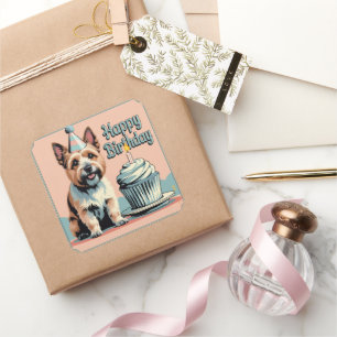 Adesivo Quadrado Cairn Terrier Colorful