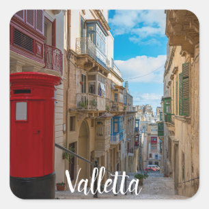 Adesivo Quadrado Caixa de correio de Red Vintage em Malta