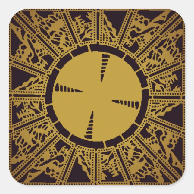 Adesivo Quadrado Caixa de Lemarchand: Configuração do Lament; Hellr (Frente)