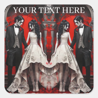 Adesivo Quadrado Caixa de presentes de vinho