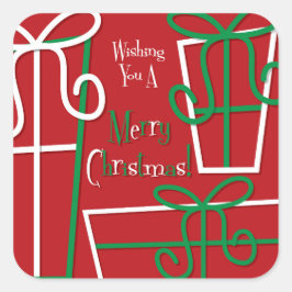 Adesivo Quadrado Caixa de presentes engraçada