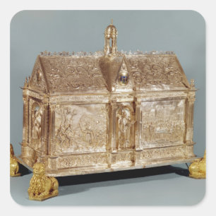 Adesivo Quadrado Caixa do relicário de St. Macairius de Ghent, 161