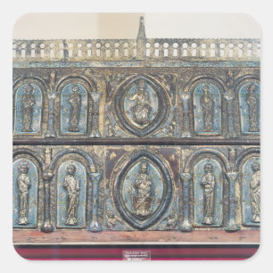 Adesivo Quadrado Caixa do relicário de St. Viance, escola de