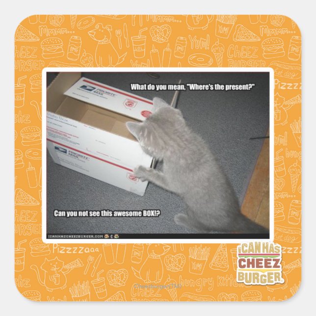 Adesivo Quadrado Caixa Incrível (Frente)