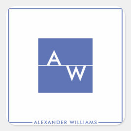 Adesivo Quadrado Caixa Monograma Formal