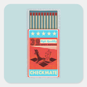 Adesivo Quadrado Caixa retrorativa de fósforos de pop