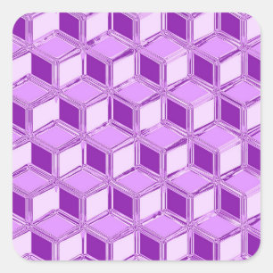 Adesivo Quadrado Caixas 3d cromo - violeta roxa