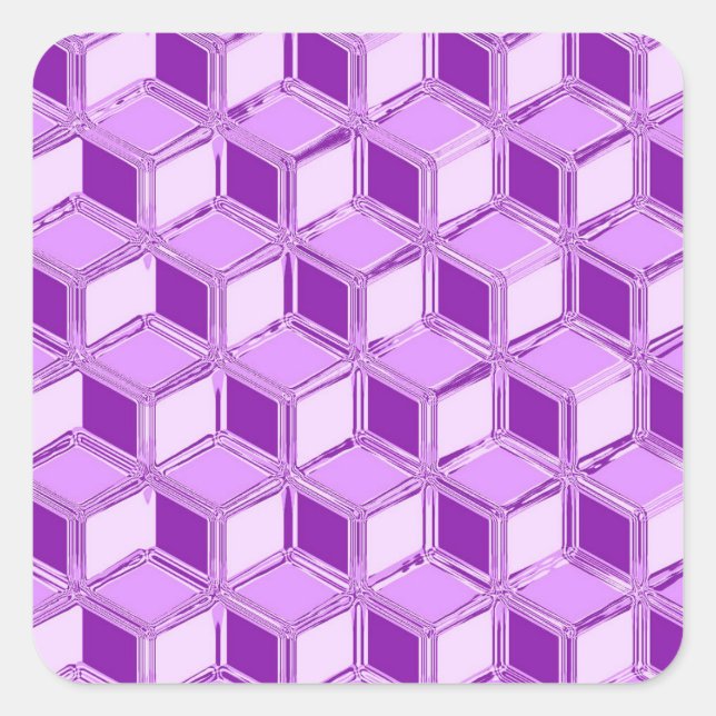 Adesivo Quadrado Caixas 3d cromo - violeta roxa (Frente)