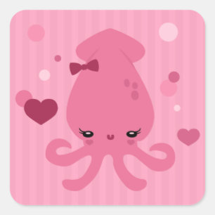 Adesivo Quadrado Calamar Cutie