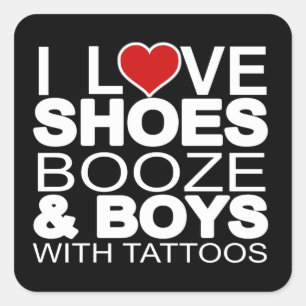 Adesivo Quadrado Calçados de amor Booze Boys com Tatuagens
