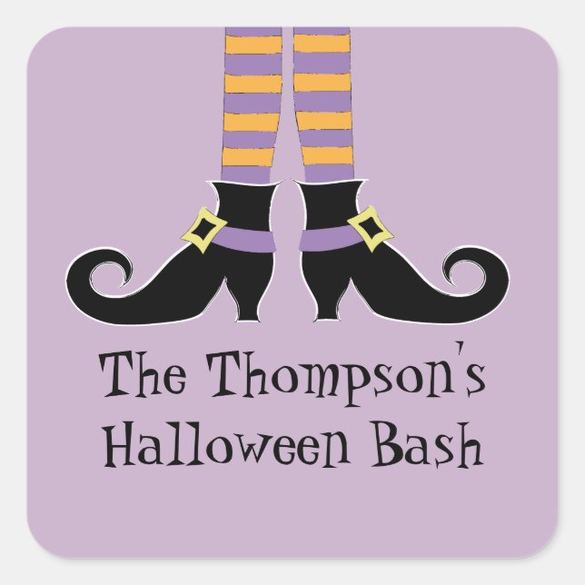 Adesivo Quadrado Calçados de bruxas brancas (Frente)