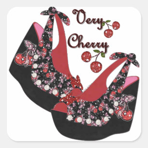 Adesivo Quadrado CALÇADOS RAB Rockabilly Muito Cerejeiros