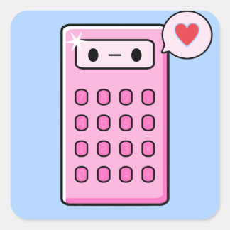 Adesivo Quadrado Calculadora Love