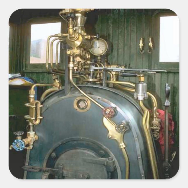 Adesivo Quadrado Caldeira Vintage (Frente)