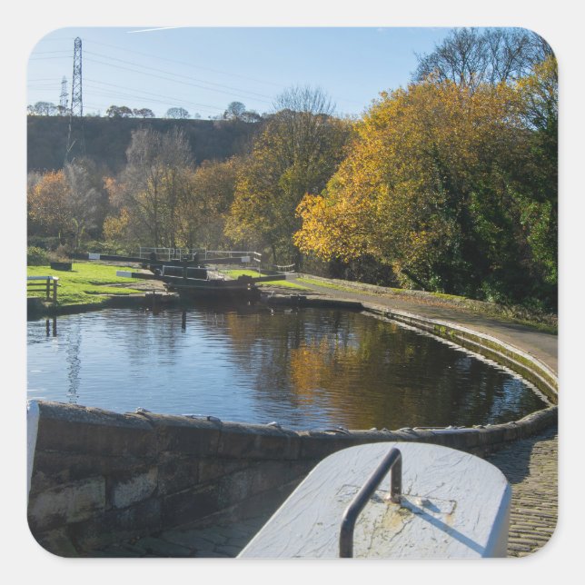 Adesivo Quadrado Calder and Hebble Navigation: Salterhebble Locks (Frente)