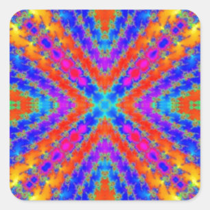 Adesivo Quadrado caleidoscópio fractal colorido