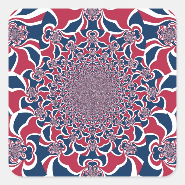 Adesivo Quadrado Caleidoscópio Impressão de Arte (Frente)