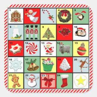 Adesivo Quadrado Calendário Antecipado de Natal