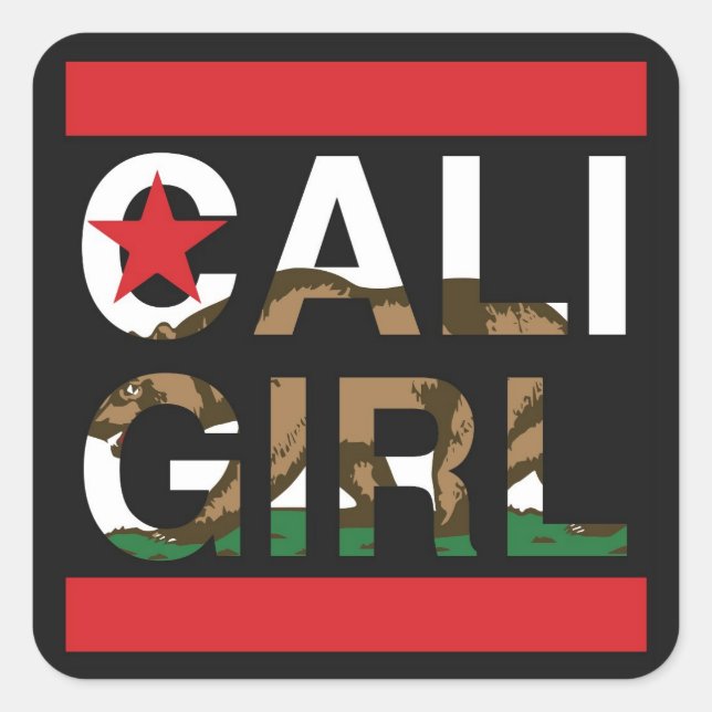 Adesivo Quadrado Cali Girl Rep Red (Frente)