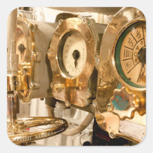 Adesivo Quadrado Calibres e instrumentos navegacionais no submarino