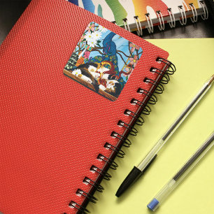 Adesivo Quadrado Calico Cat Dragon Red