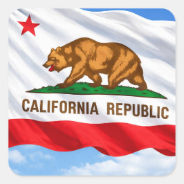 Adesivo Quadrado California Republic Bear Flag – Patriotic