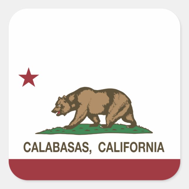 Adesivo Quadrado California State Flag Calabasas (Frente)