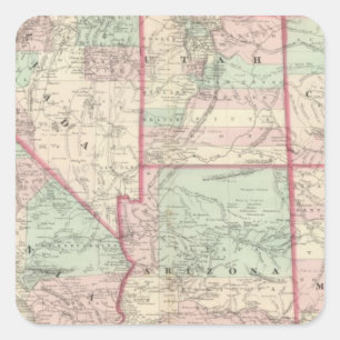 Adesivo Quadrado Califórnia, Utah, Nevada, Colorado